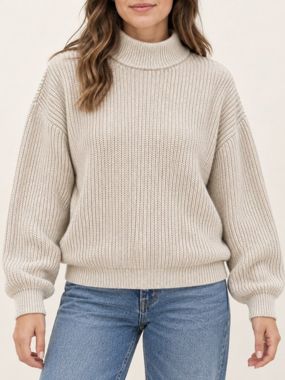 Twik Cream Knit Turtleneck Sweater – Size S